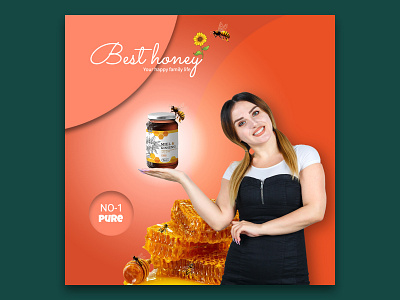 Honey Ad adobe illustrator adobe photoshop advertising branding illustration vector