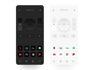 Remote Control Mobile app buttons control iot neumorphism rajan remote skeumorphism smart srinivasan tv tv app ui ux