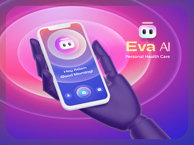 Eva AI | Personal Health Care Assistant ai animation app bot buildinc care chat creative doctor eva gradient health hospital interaction logo mobile rajan ripple srinivasan ux