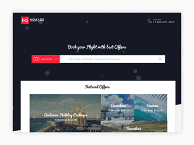 Nomads Domain after effect animation booking domain flight material nomads rajan srinivasan ui ux website