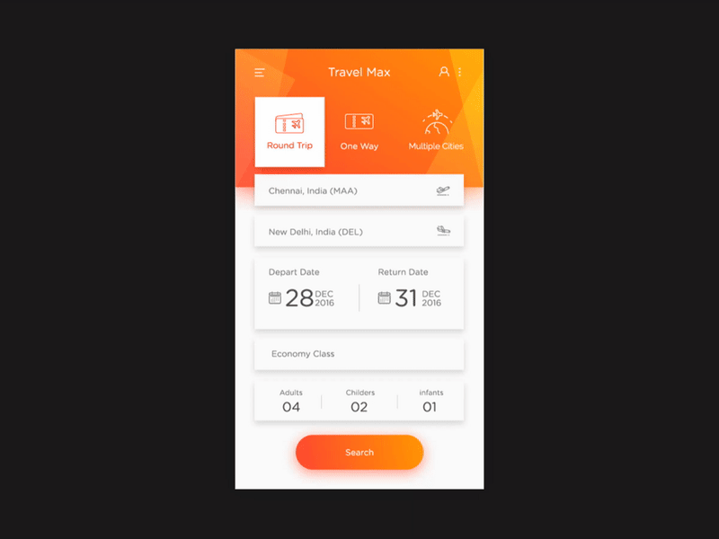 Flight Ticket Booking interaction - Travel Max