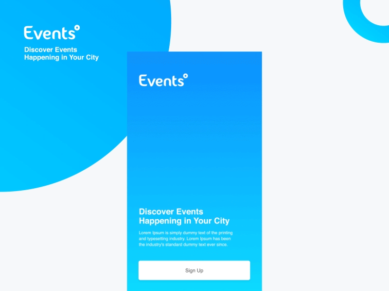 Events° - Sign Up | Day 009 after effects event interaction login sign sign in sign up