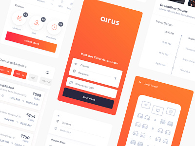 Airus | Bus booking app booking bus colour online result search ticket