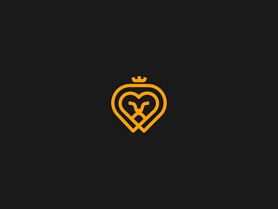 Lion Heart | experiment animal creative crown heart lion lion king logo love minimal rajan srinivasan unused