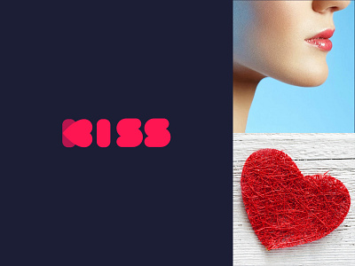 Kiss Logo | experiment concept creative design heart heart logo kiss kisses kissing lip rajan srinivasan typography unused wordmark