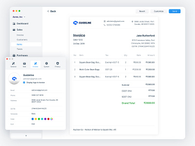 Frappe Accounting | Invoice accounts app customize invoice invoice design mac product rajan setting srinivasan timeless ui ui design uxdesign