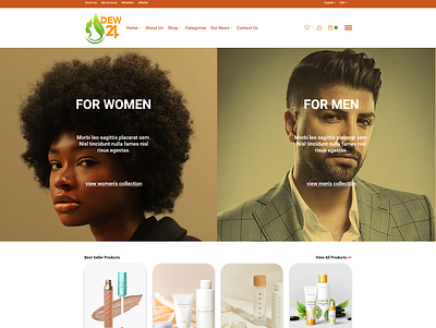 Cosmetics Homepage branding design graphic design logo ui ux vector