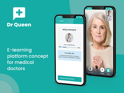 Dr Queen - e-learning platform concept branding logo ui ux