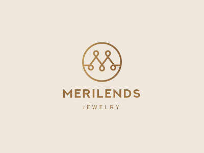 Letter M Merilends Logo Design beauty brand branding design elegant flat gold jewelry lettering lines logo logotype luxury mark monogram outlined typography