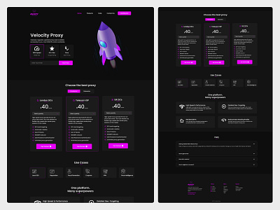 Velocity Proxy Homepage Design