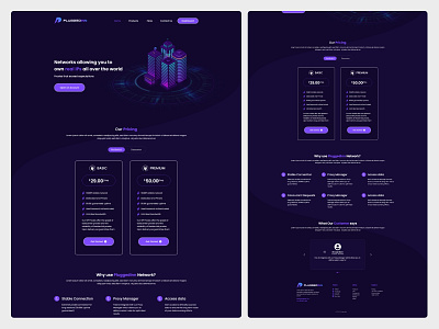 Plugged inn Proxy Homepage app blacktheme design illustration logo typography ui uidesign ux ux design