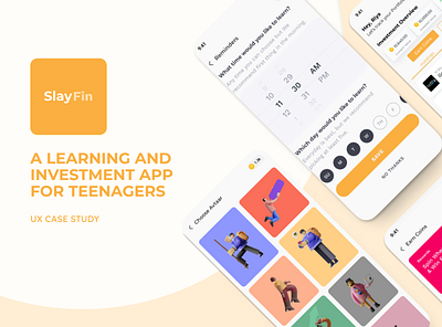 SlayFin: an App for teenagers app design design logo mobile design teens ui user experience user interface ux