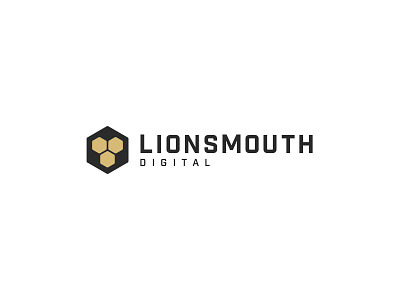 LionsMouth Digital - Brand Mark black digital gold lion logo text type typography