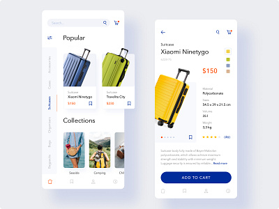 Bags Shop - App Concept adobe xd app design ecommerce app figma minimalistic mobile mobile app mobile ui travel app ui ui ux ux web