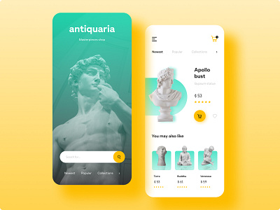 Antique Shop - Concept adobe xd antique app app design application design ecommerce app figma interface minimalistic mobile mobile app shop ui ux web
