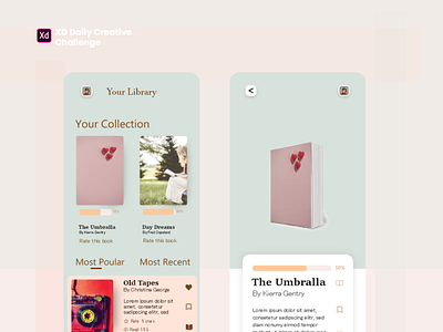 Reading Tracker app design ui ux xddailychallenge