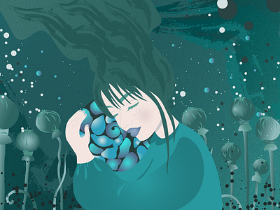Panope - sea goddess cover design girl graphic design illustration sea vector
