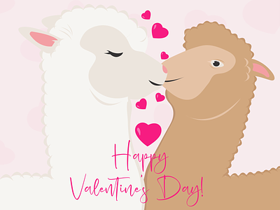 Happy Valentine's Day card design friends graphic design heart illustration llamas love party vector