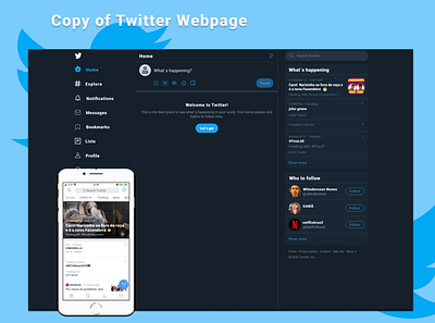 Copy of Twitter Webpage app app design design interface landing page ui project ui uidesign ux web