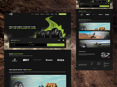 Tire Company Website UI Concept [Dark Theme]
