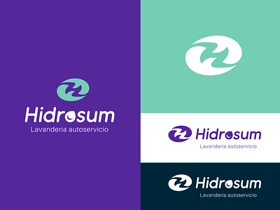 Hidrosum | Logotipo brandidentity branding design diseñodelogotipo graphic design hidrosum hlogo laundromat lavanderia logo morado purplelogo waterlogo
