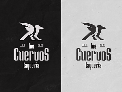 Los Cuervos colors brand blacklogo brandidentity branding cuervologo cuervos design graphic design gray graylogo grayscale grayscalelogo logo logodesign logotype mexicanfood ravenlogo ravenlogotype tacoslogo taquitos