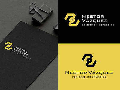 Nestor Vázquez Personal Branding brandidentity branding computerlogo design graphic design graphicdesign logo logodesign logodesigner logotype minimallogo professionallogo programming programminglogo simplelogo