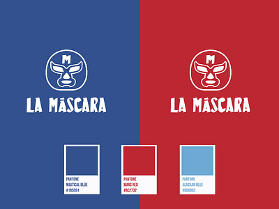La Máscara color palette brandidentity branding design foodlogo graphic design lamascara logo logodesign logotype luchalibre luchaslogo mascara masklogo mexicanbrand restaurantlogo wrestling