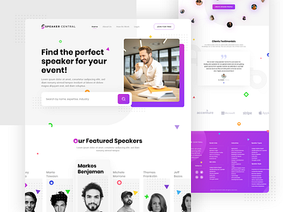 Speaker Central Webpage Redesign branding creative graphyy purple purple gradient redesign ui uiux ux visual design web web design website website design