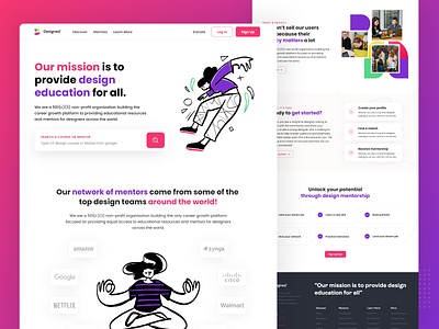 Designed Landing Page branding design graphyy illustration landing page ui ux