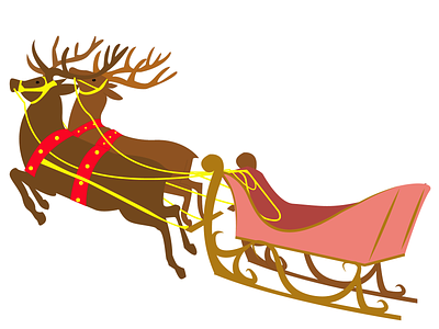 Сани Деда мороза вектор дед мороз иллюстрация новогодние сани новый год олени подарки праздник рождество сани санта сантаклаус