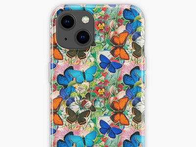 Dainty Butterfly, Botanical Floral Seamless Pattern