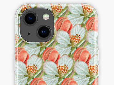 Cute White And Pink Roses Seamless Floral Pattern apple14 appleevent branding branding design design editing floraldesign flowerlover flowerlovers illustrations illustrator iphone14 iphonecase pattern vector