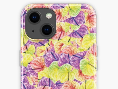 Tropical plant anthurium iPhone case design