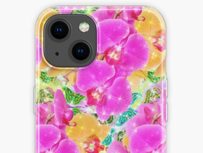 Vivid flowers and butterflies iPhone case design