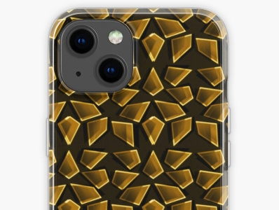 Golden seamless geometric iPhone case design.