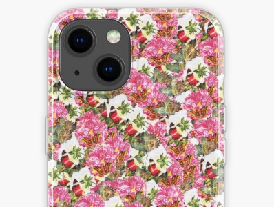 Impressive floral and dainty butterfly iPhone case design