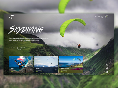 Skydiving agency design icons inspiration likes logo menu parachute sky skydiving social sport traveling typography ui ui ux ux