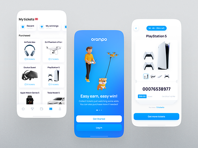 Oranpo. Lottery and free gifts mobile app cards cards layout design feed filters gift inspiration minimal mobile app mobile design mobile inspiration mobile trends navigation prizes ui ui trends user expierence ux
