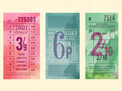 Ticket Series // Modify Ink customize personalized prints series tickets travel type typography