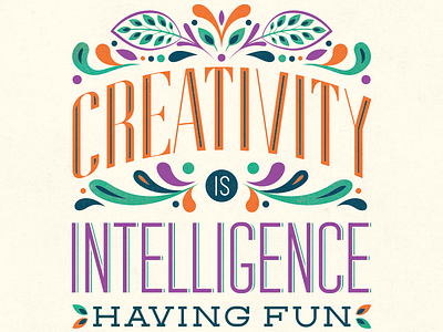 Creativity is Intelligence // Modify Ink albert einstein art print customize einstein lettering personalized prints series type typography