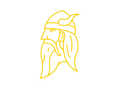 Viking head helmet viking warrior yellow