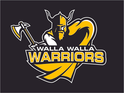 Warrior Logo axe helmet viking walla walla warrior wwcc yellow