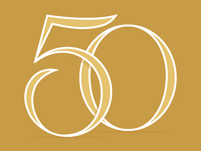 50 50 gold typography