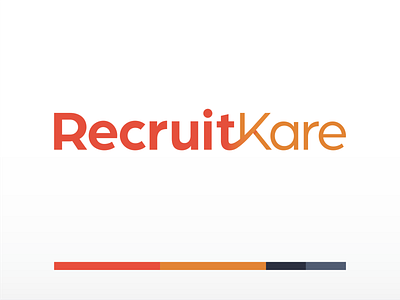 RecruitKare Logo brand design branding gradient gradient logo logo logotype orange logo recruitment agency vector