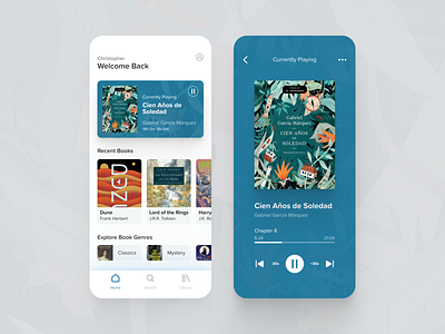 Audio Book UI App app audio audio app audio player audiobook audiobooks book app book art book genre design mobile app mobile app design mobile design now playing ui ui design