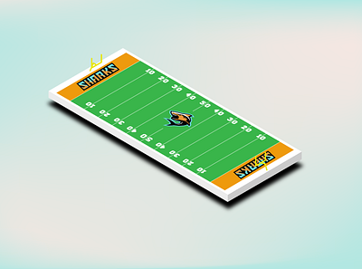 football field design illustration isometric minimal vector