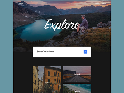 Explore Landing Page Design