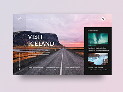 Visit Iceland Landing Page Design
