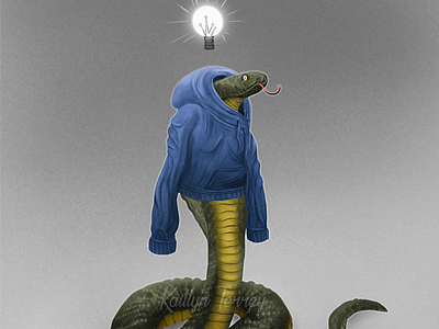 Hooded Cobra animal art cobra design digital painting funny humor illustration snake